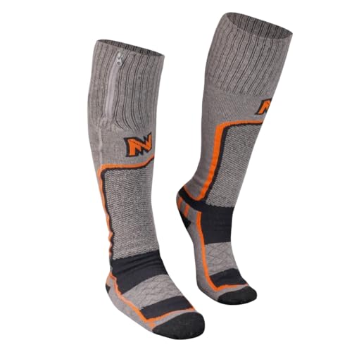 Fieldsheer Premium 3.0 Merino Wool Heated Socks for Men with Bluetooth Control Four Heat Settings Arch Support & Cushioning Dark Grey - X-Large