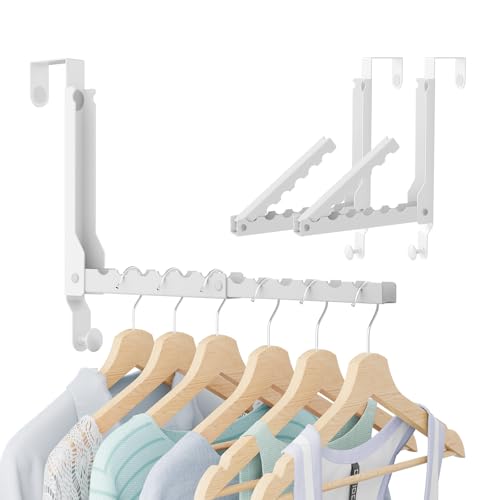 WLCSNG Over the Door Hook, Door Hooks for Hanging Towels, Bags,Coats,Umbrellas, Mirrors, Over Door Dual-Hook, Suitable for Bathrooms, Bedrooms, Laundry Rooms, Kitchens, Storage Rooms (White-2(UP)) by WLCSNG - Used condition - US$24.68