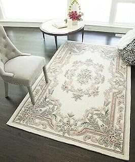 Aubusson Collection Handmade Traditional Premium Wool Area Rug for Living Room Bedroom and Hall Size 5x8 Feet (150x240 cm) Colour Multi