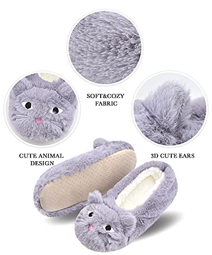 Image of DICUIRD Women's Animal Gripper Slipper Socks, Soft Sole Fuzzy Indoor House Socks