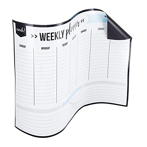 Magnetic Dry Erase Weekly Calendar Whiteboard For Fridge 17"X12" - 4 Fine Tip Markers And Large Eraser With Magnets - Meal Planner Magnetic Dry Erase - Fridge Whiteboard Planner, Weekly Wall Planner #TOP6