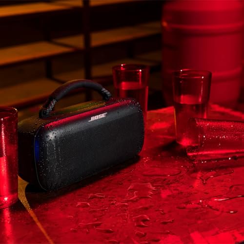 Bose SoundLink Max Portable Speaker, Large Waterproof Bluetooth Speaker, Up to 20 Hours of Battery Life, USB-C, Built-in 3.5mm AUX Input, + Hard Shell Travel Case + USB Plug + AUX Cable (Black) - Image 7