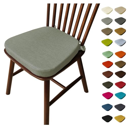 uyeoco Galette De Chaise avec Attaches, 3/5/8 Epaisseur 40x38/43x40/43x42cm Coussin de Siège Lavable, Antidérapant, Galette De Chaise Dehoussable...