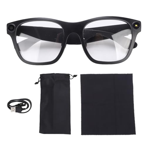 Fockety Gafas Inteligentes AI con Cámara, Gafas con Cámara Bluetooth HD 1080P para Grabación de Vídeo con Traducción en Tiempo Real, Asistente de Voz y Audio de Oído Abierto