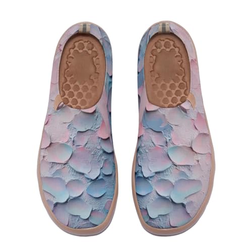 Women's Fashion Floral Breathable Painted Knitted Slip-On Casual Travel Shoes