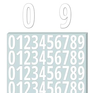 TownStix 600 Stück Zahlen Aufkleber Weiß
