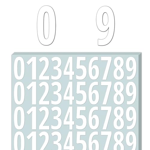 600 Pièces, 50mm - Chiffres Adhesifs, Numero Autocollant Exterieur Vinyle Imperméable - Sticker Blancs