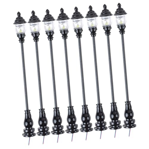 KONTONTY 8Pcs Miniature Lamp Models for Sand Table Decor Safe Material for Mini House Decoration Mini Street Lamps for Houses