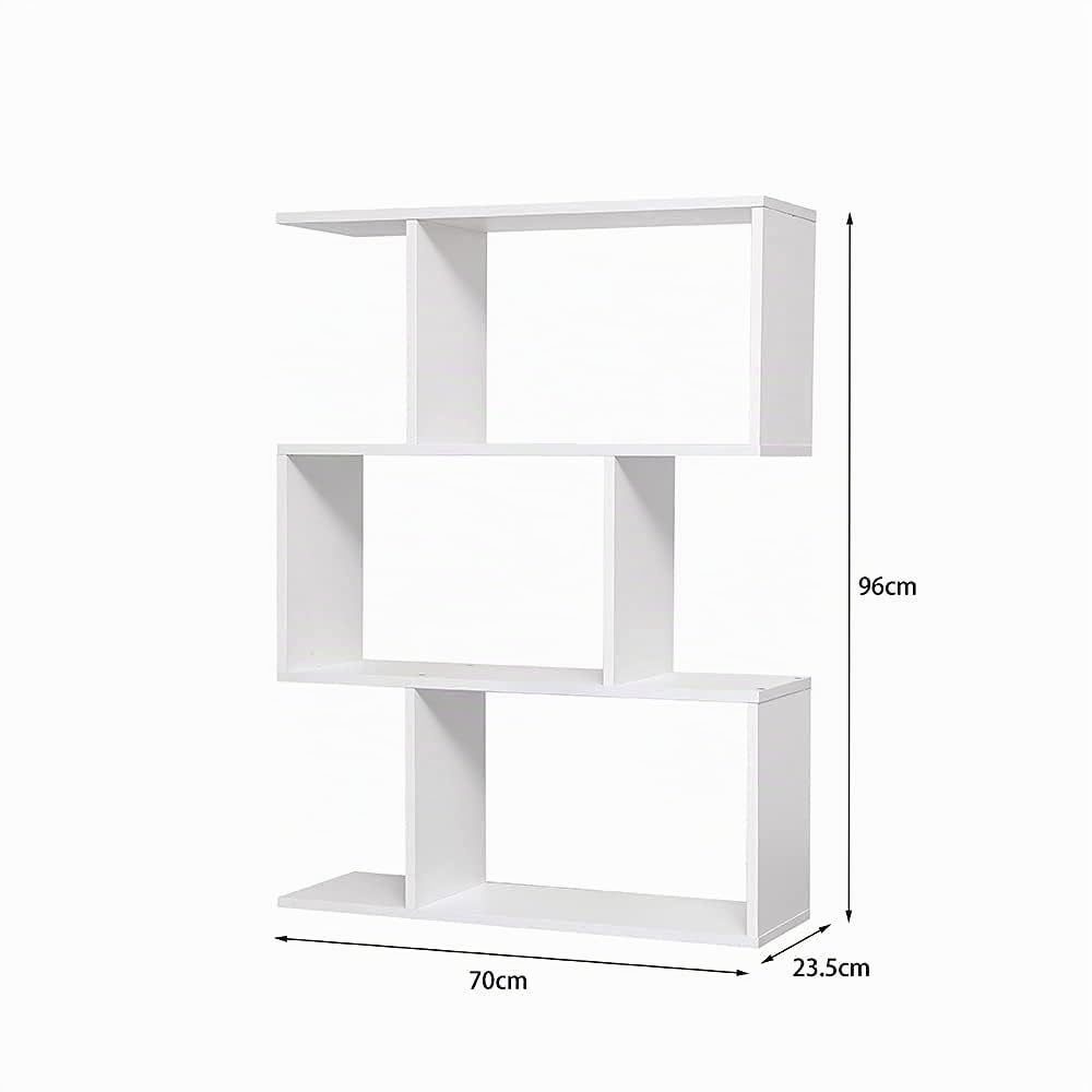 Libreria Scaffale Bianca Ufficio Moderna Contemporanea Bifacciale Divisorio Legno Casa Giorno 70x23.5x96 Autoportante Mensole Scaffali Cubi Muro Design Ingresso Soggiorno-