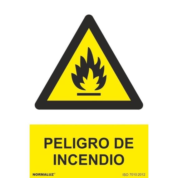 Señalización con tintas UV Peligro de Incendio SEKURECO