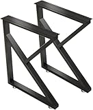 enttgo Table Leg Industrial Pipe Table Legs Set, Heavy Duty Metal Bench Legs, Replacement Furniture Legs, Multiple Uses, for Furniture End Tables Side Tables(Black,45 * 72cm/17.7 * 28.3in)