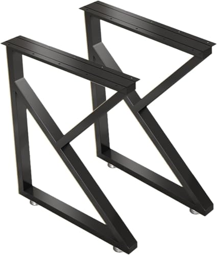 enttgo Table Leg Industrial Pipe Table Legs Set, Heavy Duty Metal Bench Legs, Replacement Furniture Legs, Multiple Uses, for Furniture End Tables Side Tables(Black,45 * 72cm/17.7 * 28.3in)