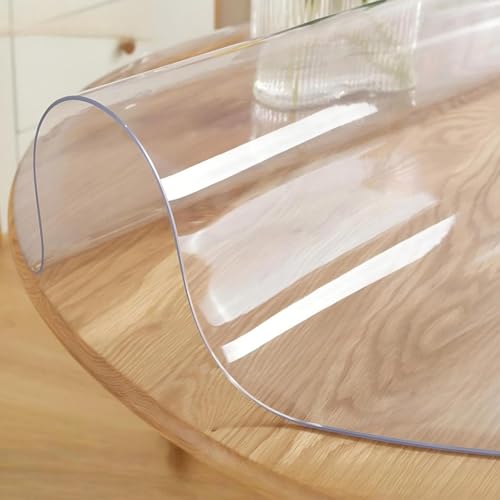 Asakusaen �e�[�u���N���X �e�[�u���}�b�g �f�X�N�}�b�g ���� PVC�� - ���a 90cm �~�` ����3mm �~�`�h�� ����h�~ �������H �ϔM �e�[�u���J�o�[ �J�X�^�}�C�Y�\