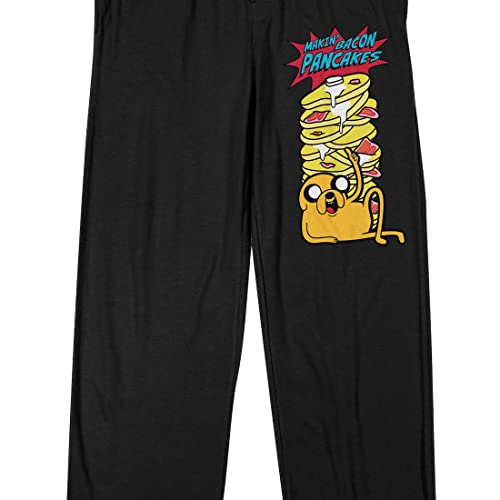 Adventure Time Bacon Pancake Men's Black Sleep Pajama Pants2