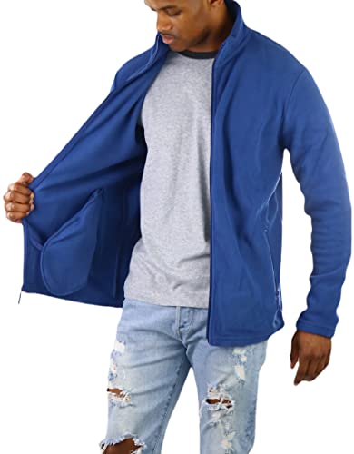 Image of ToBeInStyle Men's Zip Up Long Sleeve High Collar Polar Fleece Jacket
