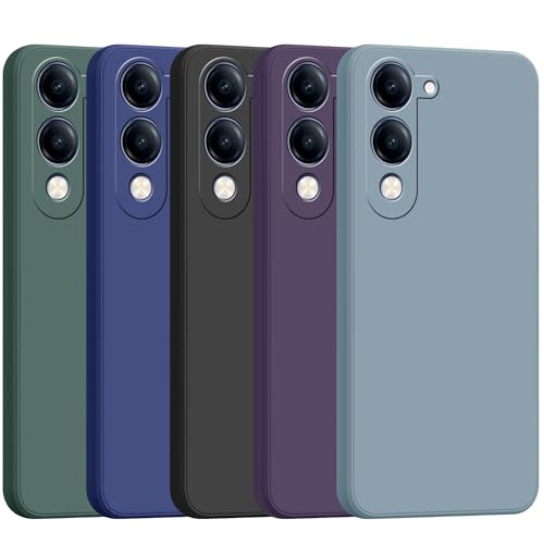Image of amazon basics Back Cover for Vivo T4 Lite /iQOO Z10 Lite 5G | Ultra Slim Soft Rubberised Case | Matte Silicone Flexible Mobile Case | Camera Protection - Blue