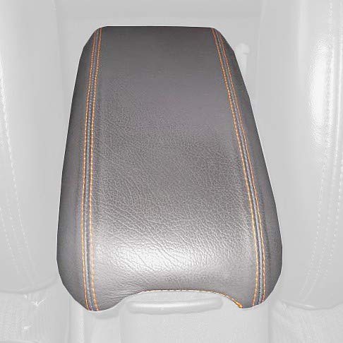 RedlineGoods armrest Cover Compatible with Dodge Neon 2000-05. Tailor Made - not Universal. Genuine top-Grade Italian Black Suede (Alcantara) with Silver Thread