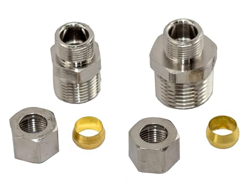 Harrier Hardware Universal Valve Plumbing Fittings Adapters: 1/2 to 3/8 Adapter, 3/8 to 1/2 Water Line Adapter, 3/8 Female to 1/2 Male Adapter, Straight & Angle Connectors, 6 Sets - Thumbnail 6