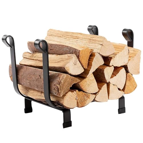 ZATTYDV Leñero para Interior y Exterior de jardín, leñero de Hierro Forjado para Interior, pequeño Soporte para leña para Chimenea, Soporte para leña Decorativo para ex