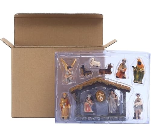 Presépio De Natal Em Resina Decoração Nascimento De Jesus 12 pçs