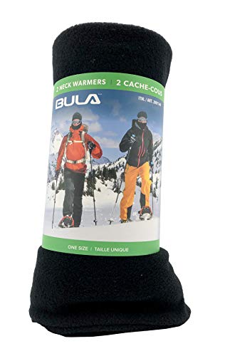 Bula Neck Warmer | 2 Pack | Double Layer Primaloft Fleece | Black