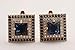 Turkish Handmade Jewelry Small Square Shape Sapphire and Round Cut Topaz 925 Sterling Silver Jewelry Set Earrings,Pendant and Ring Size Option
