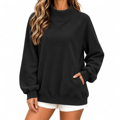 Sweatshirt for Women Long Sleeve Mockneck Oversized Trendy Fall Fashion Top