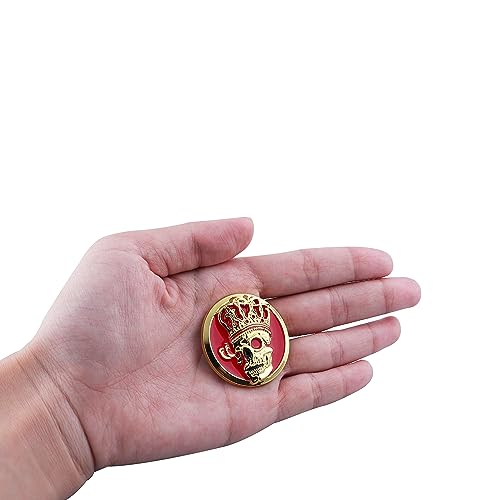 Image of 2pcs Skull Emblem Car Sticker Waterproof Decoration Logo Decals for Car Motorcycle Fridge Computer Door (Gold Red)