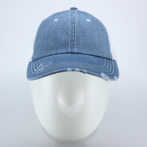 Image of The Vintage Year Distressed Cotton Unstructured Soft Mesh Breathable Adjustable Dirty Wash Dad Hat Trucker Baseball Cap
