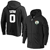 Sweats À Capuche À Manches Longues Sports Basketball Vêtements Celtics Sweat Hommes NBA Zipper Cardigan Extérieur Noir Pull À Manches Longues,M