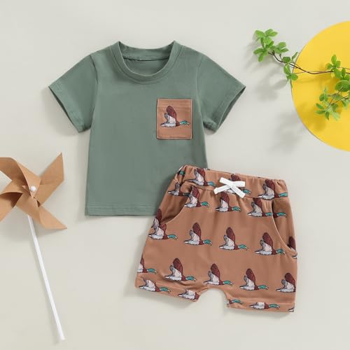 Baby Boy Summer Outfit 2PCS Cartoon Tee Tops and Shorts Set for Toddler Newborn Boys 6 12 18 24M 2T 3T2