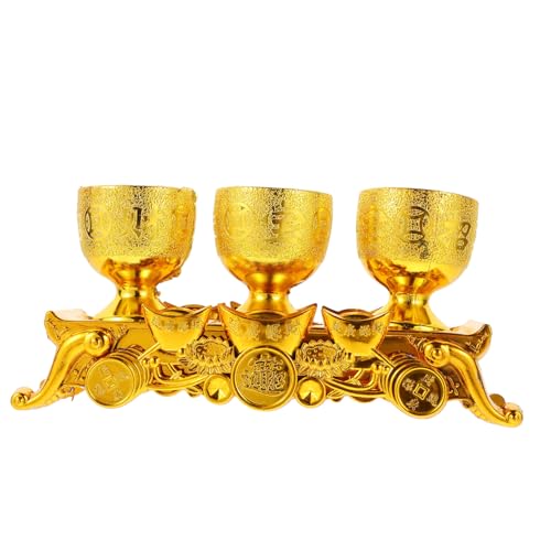 NUOLUX 供佛酒杯 家用仏壇供物カップ 台座付き お盆お供え用 飾り物としても使える プラスチック製仏前供養杯