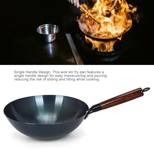 Wok tradicional redondo de hierro 36 cm con mango miniatura 3