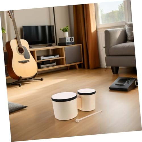 Set de bongos bois compact avec tambours à main et baguettes de percussion légères