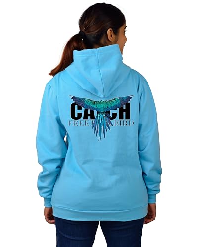 Sweat à capuche imprimé unisexe bleu pull regular avec cordon de serrage