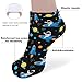 LITPUZC Women's Fashion Ankle Socks Funny Running Low Cut Socks Space Astronaut Rocket Cartoon No Show Athletic Sock Soft Breathable Crew Sock 5 Pairs