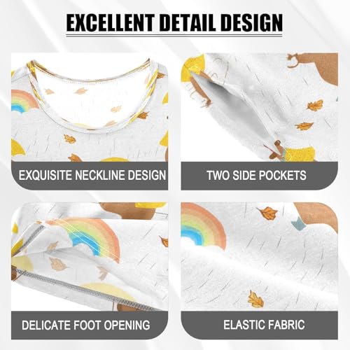 senya Capybara Take An Umbrella Summer Pajamas Set Short Cotton Sleepwear 2 Piece4