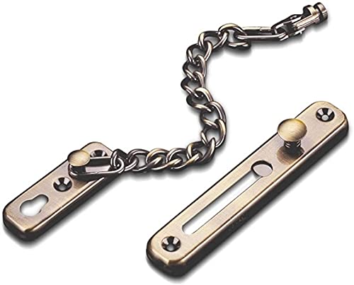 Chaîne de porte, chaîne de sécurité de porte, chaîne antivol, boucle de sécurité, boulon de chaîne de sécurité, serrure de porte d'hôtel anti-verrouillage (couleur : doré) (Color : Green Bronze)