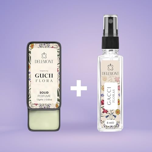 Image of Solid Parfum for Men & Women - Luxurious Romantic Solid and Liquid Perfume with Long-Lasting Fragrance, 12g+8ml Combo - Sensual & Elegant Scent for Special Occasions (Gucii Flora)