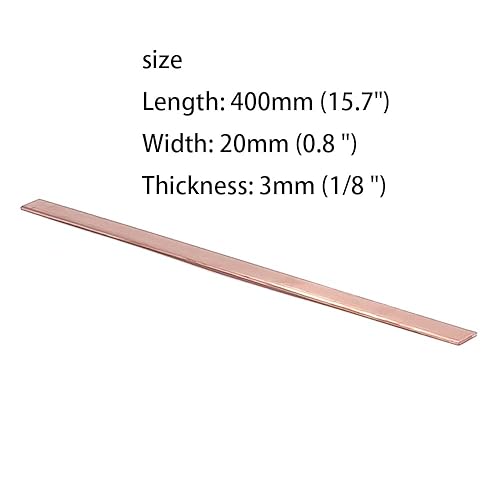 Miniatura 2 de 2 barras planas de cobre C110, 18 pulgadas de grosor x 0.8 pulgadas de ancho x 15.7 pulgadas de largo, 0.118 in x 0.787 in x 15.748 in adecuadas