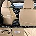 Coverado Seat Covers, Car Seat Covers Front Seats, Premium Nappa Leather Seat Covers for Cars, Waterproof Car Seat Protector with Lumbar Support, Front Seat Covers Universal Fit for Most Cars (Beige)