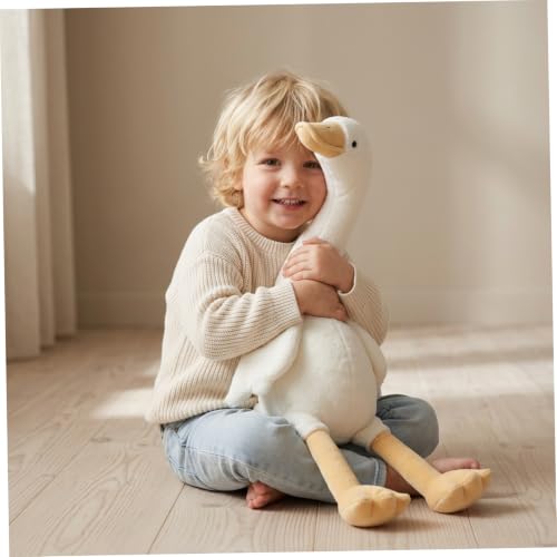Gansos blancos esponjosos peluche de cisne para cojín de sofá 2