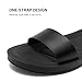 DREAM PAIRS Women’s One Band Ankle Strap Buckle Flat Sandals,Size 5.5,All Black-Pu,ELENA-5