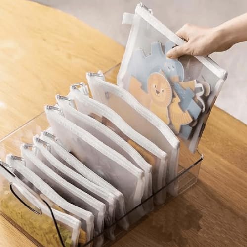 Image of 2 Stationary Transparent Pouch, Plastic Zipper Bags, Student Storage Bag, Document Bags, Certificates Bags, Pencil Pen Cases, Envelope Bag, Cosmetic Pouch with Zipper, Travel Organizer(Medium)