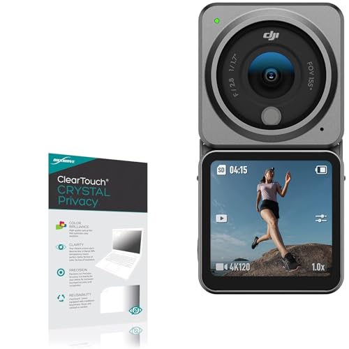 BoxWave Screen Protector Compatible with DJI Action 2 Dual Screen - ClearTouch Crystal Privacy (2-Pack), Privacy Screen Protector Flexible Film Clear