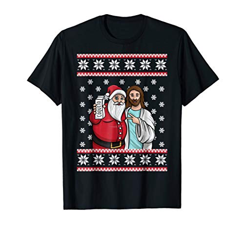 Christmas Drinking Party Santa Jesus Jingle Bro Coquito Ugly T-Shirt