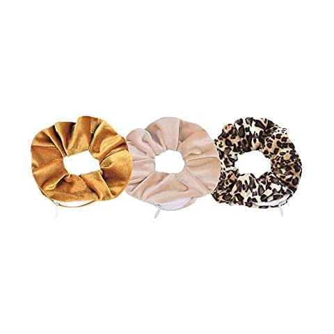 A.Tony Samt Scrunchies Set mit Reißverschluss Haargummi Gadget Mädchen & Frauen Zopfgummi Schmuck Cover