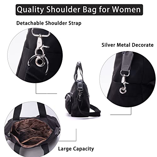 Nz Sixvona Tote Bag For Women, Lightweight Casual Shoulder Bag With Multi Pockets Diaper Top Handle Bag For Gym, Travel, Work, Outdoor- Black #TOP3