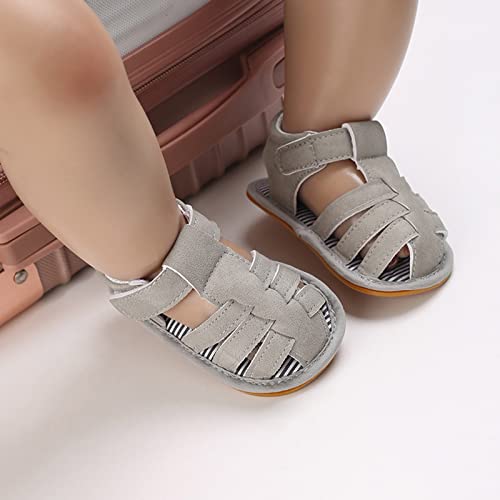 Baby Boys Girls Sandals Closed-Toe Infant Soft Rubber Sole Outdoor Shoes For First Walkers No Slip Rome Shoes3