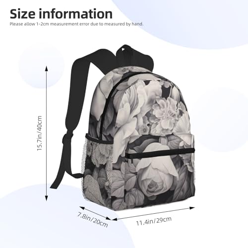 BREAUX Floral Graphite Print Lightweight And Comfortable Duffel Bag, Casual Daypack, Multipurpose Backpack4